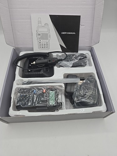 Paquete de 2 walkie talkie de largo alcance de radio de doble banda portátil de 2 vías - Imagen 2 de 10