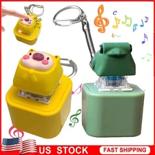 Croaking Frog Keychain,Rechargeable Stress-Relieving Clicky Keyboard