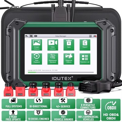 IDUTEX TS710 Heavy Duty Truck Diesel Diagnostic Scanner DPF Regen Injector Speed