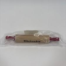 Kitchen Aid Experience Red Handled Wood Rolling Pin 8"  RECIPE CARD HOLDER