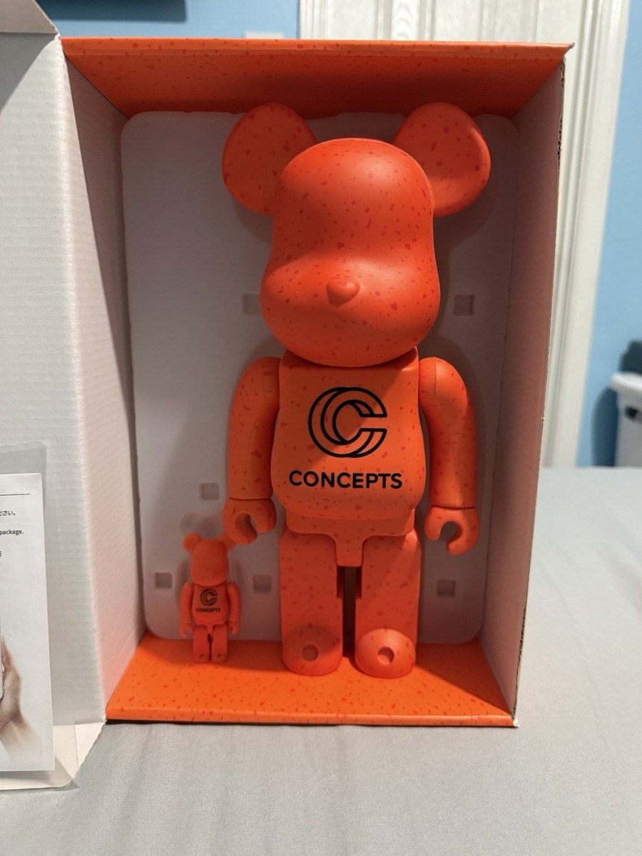 Bearbrick x Concepts Orange Lobster 100% 400% Open Box W/Shoe Box