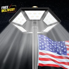 Flag Pole Light Solar Powered Top Mount 2000Lumen IP67 Waterproof Solar Lig.....