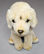FAO SCHWARZ Labrador Golden Retriever Puppy Dog Gold bow tie Realistic Plush 11"