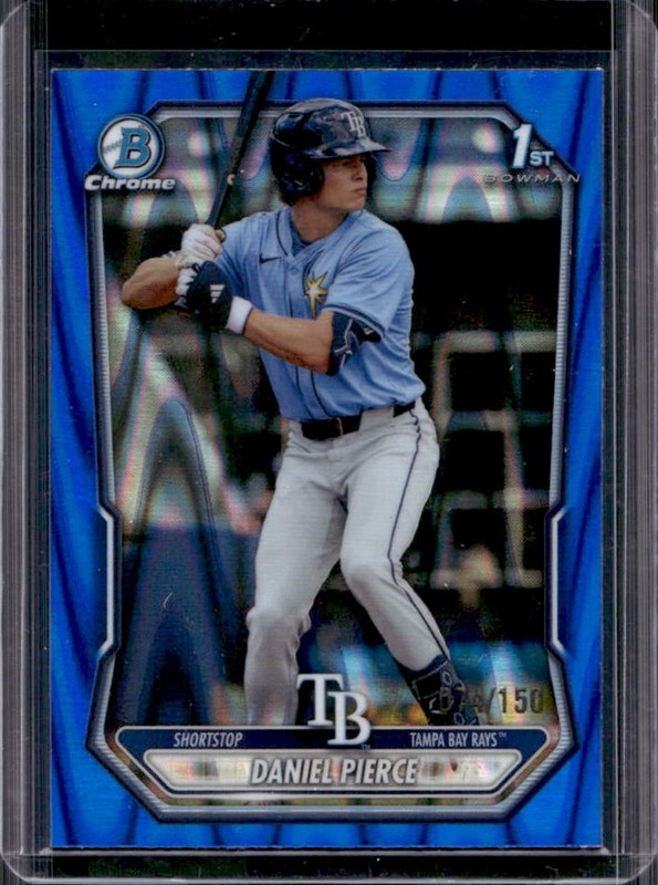 2026 Bowman Daniel Pierce Chrome Blue RayWave Refractor 1st Prospect #/150 Rays