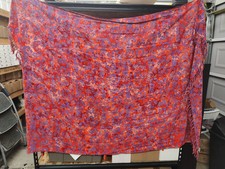Long River Beach Wrap Sarong, Red And Purple Floral, Size 65" X 43"