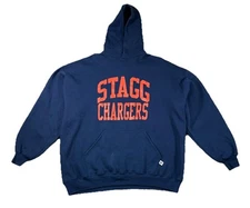 Vintage Russell Athletic Stagg Chargers Sweatshirt Navy Pullover • USA Made XXL