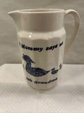 ROYAL CROWNFORD STAFFORDSHIRE, "If Mommy says no, ask Grandma" Pitcher 6&rdquo; 326