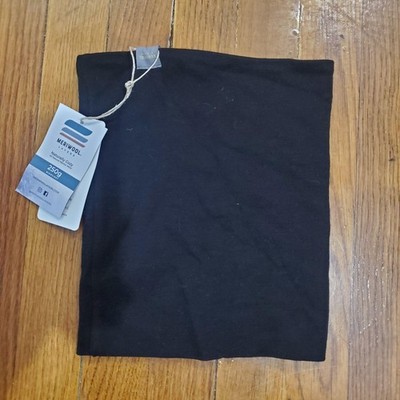 Meriwool Scarf Mens One Size Black Merino Wool Neck Warmer 250g Midweight