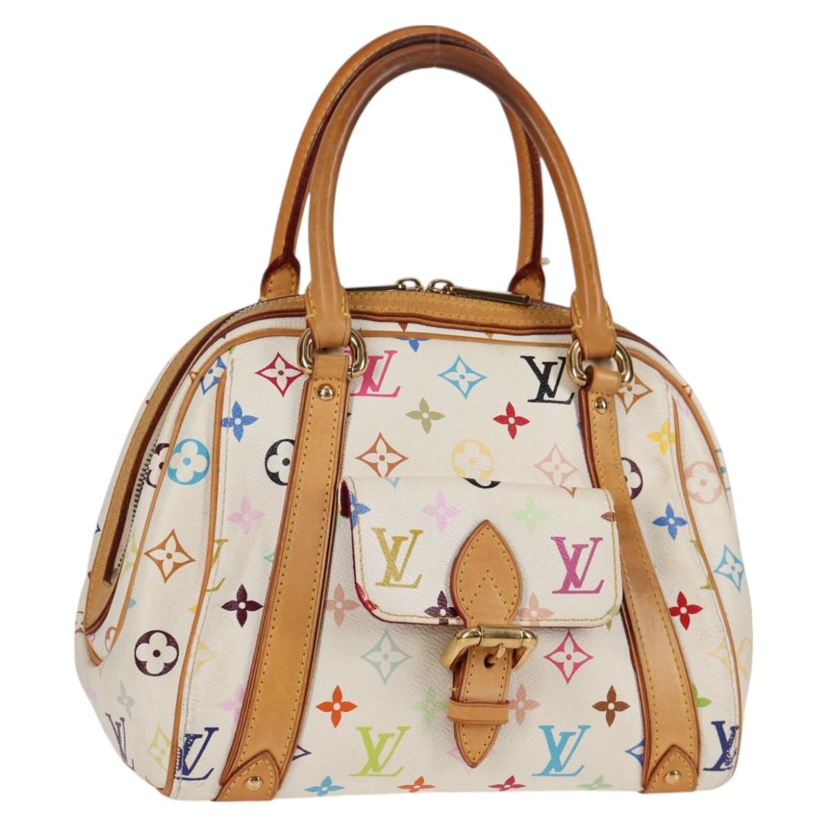 LOUIS VUITTON Monogram Multicolor Priscilla Hand Bag White M40096