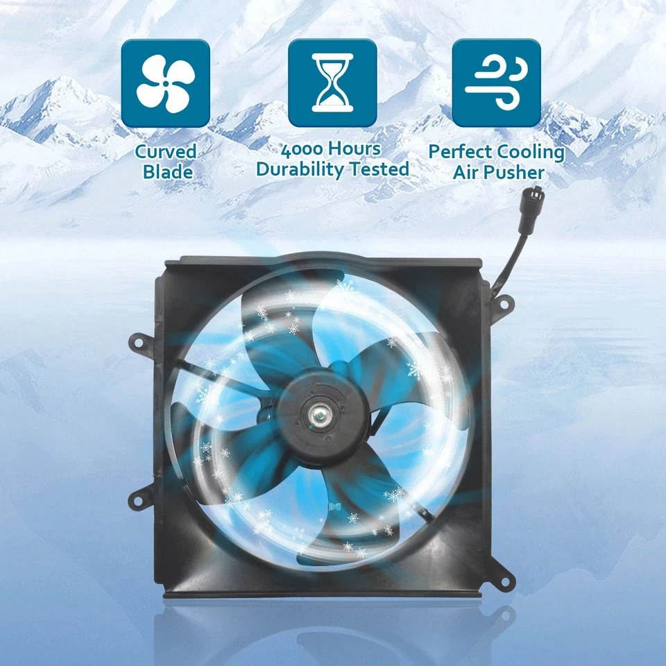 Radiator Cooling Fan Assembly for Toyota Corolla 1988-1992 Geo Prizm 1989-1992 - Изображение 4 из 4