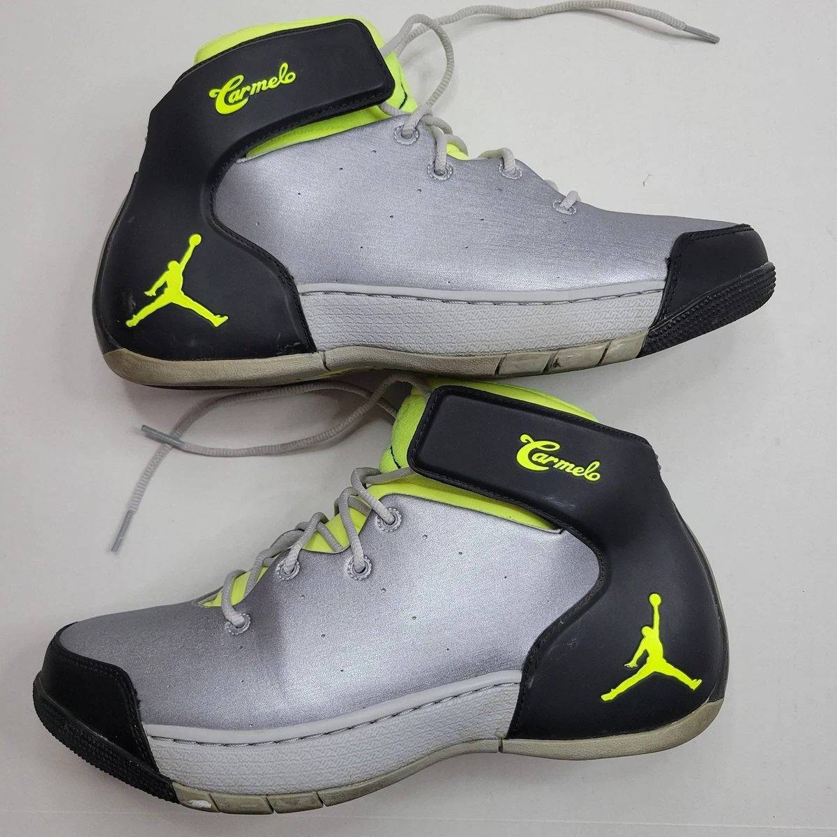 Jordan Men\'s Melo 1.5 Wolf Grey Volt Ice Leather Basketball Sneakers US Size 9.5 Jordan Melo 1.5 Wolf Grey Volt Ice for Sale | Authenticity  main image 2
