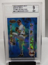 Greg Maddux Bruce Chen 1999 Bowman's Best Mirror Image Atomic Refractor BGS 9