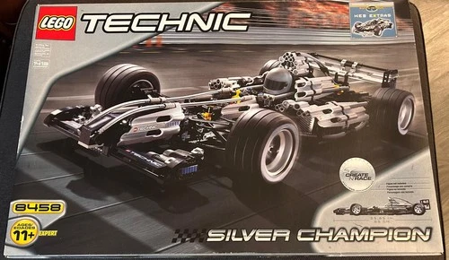 LEGO Technic 8458 Silver Champion F1 Car, 100% Complete RARE Original Box