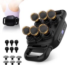 6 Head Massage Gun - Deep Tissue with 50 Adjustable Black 