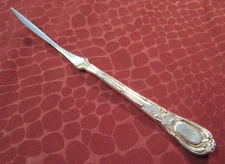 OLD FRENCH Lobster or Nut Pick Tiffany Silverplate 1889 LWI? Monogram         bw
