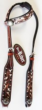 Horse Show Saddle Tack Bridle Western Leather Headstall 78155HA