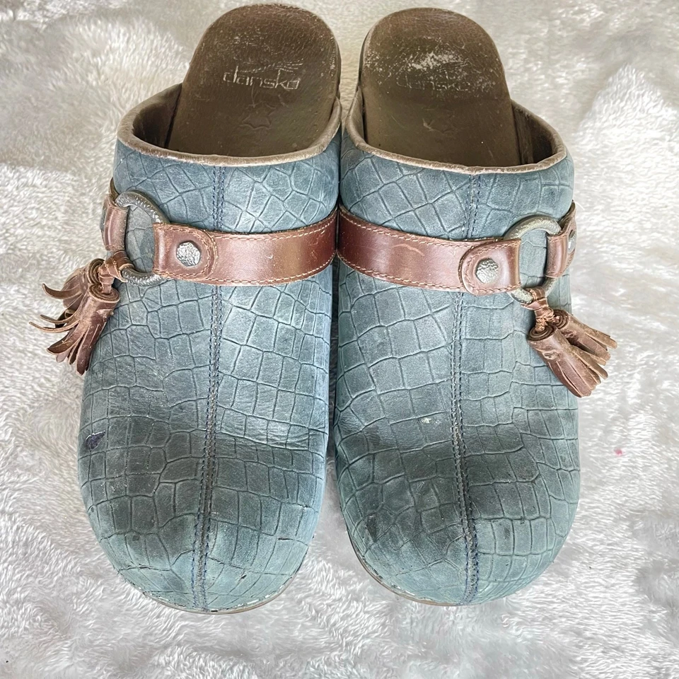 Tamancos femininos vintage Dansko anos 90 Y2K tamanho 41 camurça robusta caprichoso boho grunge  - Imagem 4 de 4