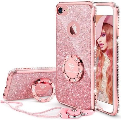 Bling Diamond Glitzer Glitzer Hülle mit Ring für iPhone 6 Plus/6S Plus - Roségold