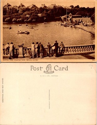 Boating Lake Egerton Park Bexhill-On-Sea Postcard 1932 Norman S&E Ltd Unposted