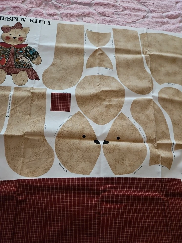 Homespun Kitty  - Cut & Sew - Fabric Panel - VIP Cranston USA Cotton Fabric  - Image 3 of 4
