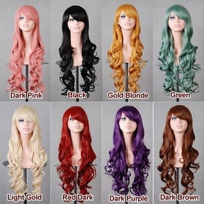 Lady 80cm (32) Länge Hitzebeständige Big Spiral Curl Cosplay Perücken