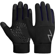 Kids Gloves Winter Boys Girls XXL 12-15 years Black With Blue Finger Gap