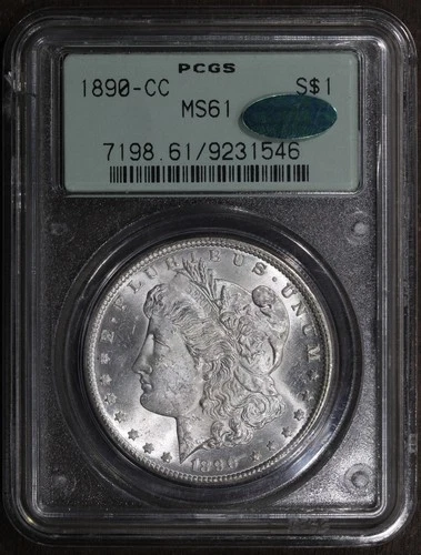 1890-CC (MS61 CAC) Morgan Silver Dollar $1 PCGS OGH - Blast White