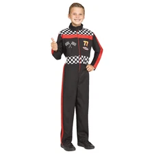 Kids Race Car Driver Costume – Realistic-Look Racing Suit for Halloween, School