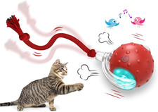 Interactive Cat Toys Ball for Indoor Cats Fast Rolling on Carpet, Chirping Mot