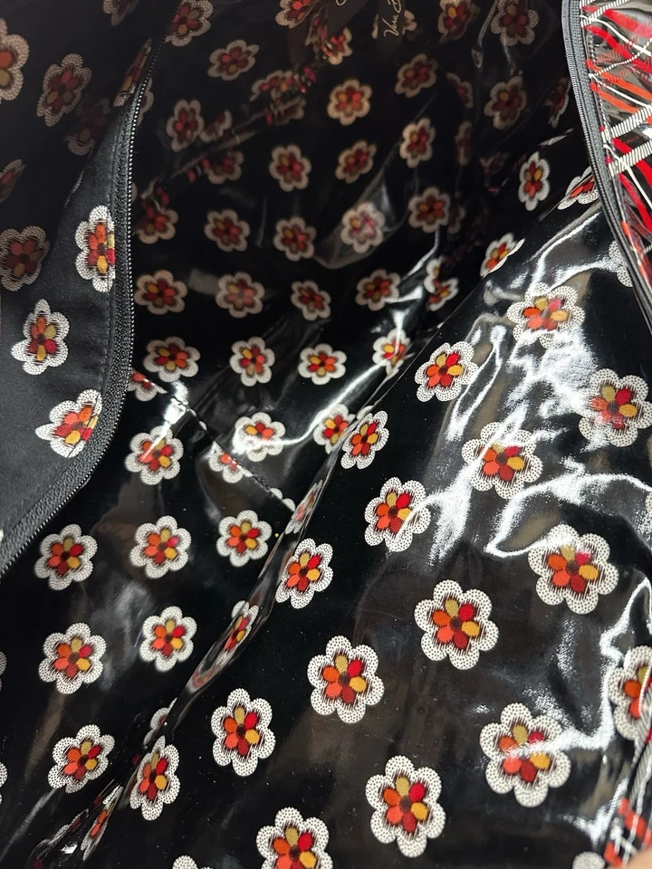 Vera Bradley Iconic Red Plaid & Retro Flower Women's Vinyl Multicolor Travel Bag - Image 2 of 4