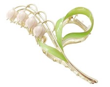 Pink Lily of The Valley Flower Hair Clips, Large 1 Count Pack 1 ,