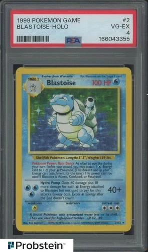 1999 Pokemon Game #2 Blastoise - Holo PSA 4 VG-EX