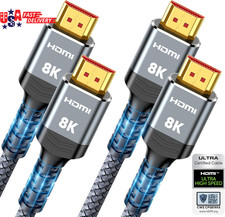 10K 8K HDMI 2.1 Cable 2-Pack 6.6FT,  Certified 48Gbps Ultra High Speed Slim HDMI