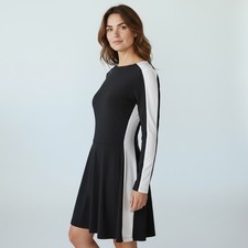 Vtg LAUREN RALPH LAUREN Dress Black Long Sleeve A Line Size 6P work occasion