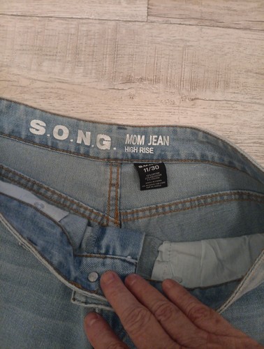 Song Mom Jean High Rise Distressed Faded Skinny Blue Jeans Juniors 11. X 30 - Picture 4 of 8