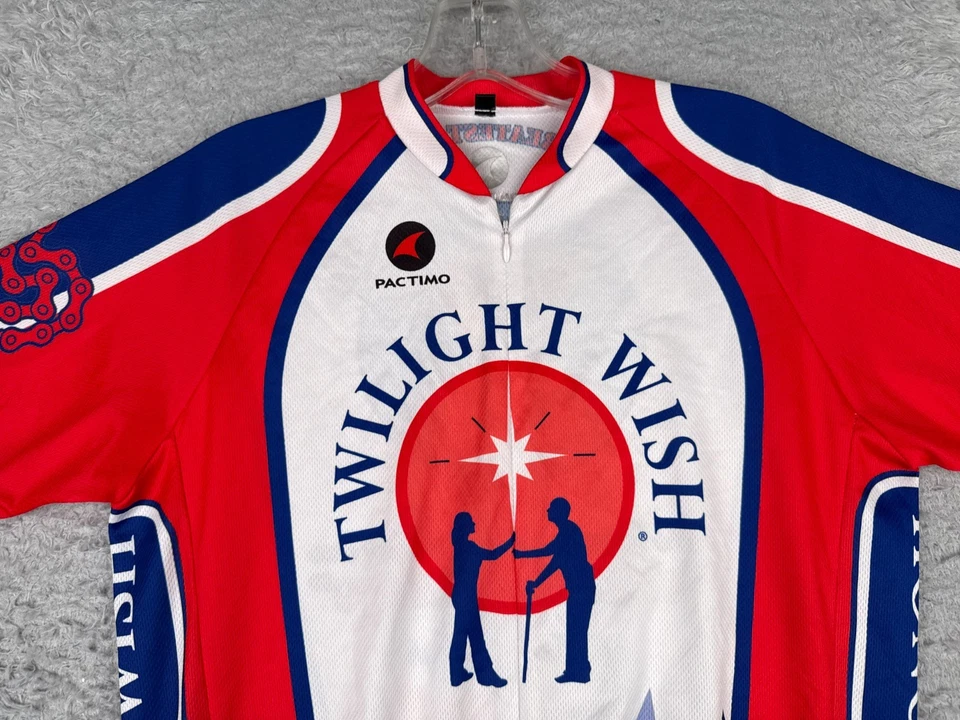 Pactimo Cycling Jersey Adult Medium Short Red White Twilight Wish Tucson Poly - Image 4 of 4
