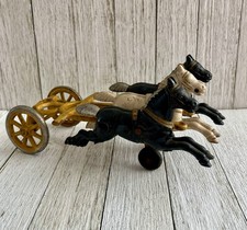 Vintage 3-Horse Die Cast Hitch Toy – Antique Farm Toy Horses Made in USA