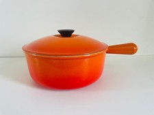 Poêle Le Creuset orange volcanique fonte émaillée cocotte 22 cm