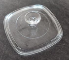 Vintage A7C Pyrex Corning Ware A-7-C Square Lid ONLY Clear Glass 7 Inch