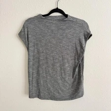 Anthropologie Dolan Shirt Womens XS Gray Heather Cap Sleeve Mock Neck Capsule