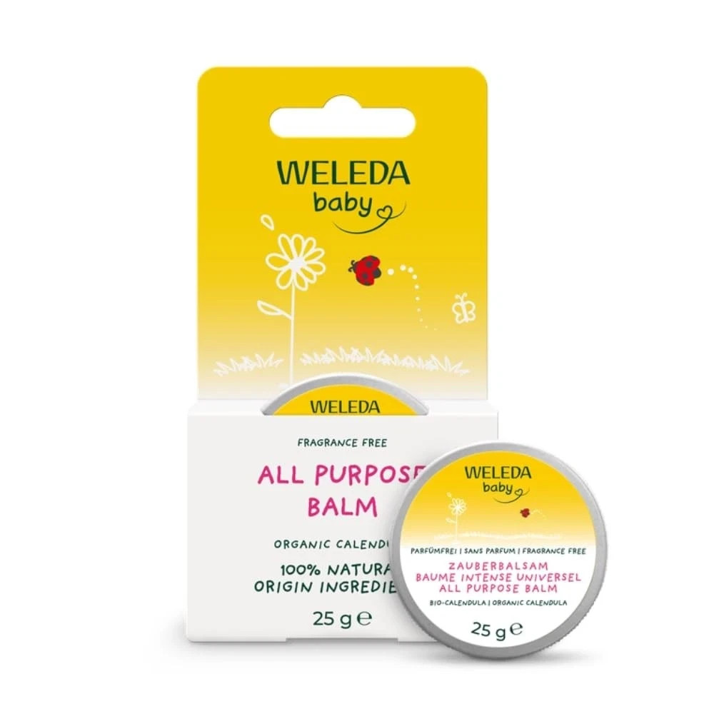 Weleda Baby All Purpose Balm Calendula Fragrance Free Travel 25 g | Organic sunflower & avocado oils, Cocoa butter, Candelilla & carnauba waxes, Fragrance-free, Midwife recommended - Image 2