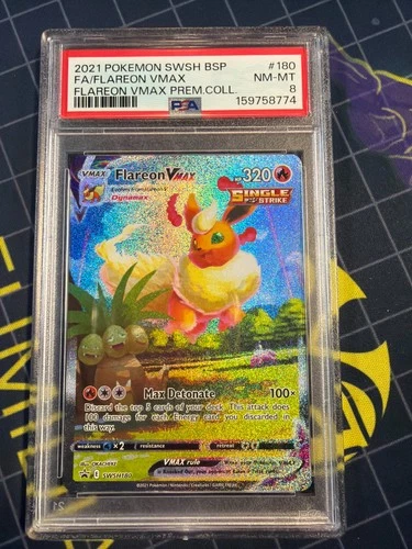 PSA 8 Flareon VMAX SWSH180 Black Star Promo Full Art