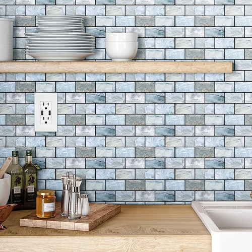 Peel and Stick Backsplash for Kitchen: Self Adhesive Wall Tiles for Bathroom ... - Picture 2 of 7