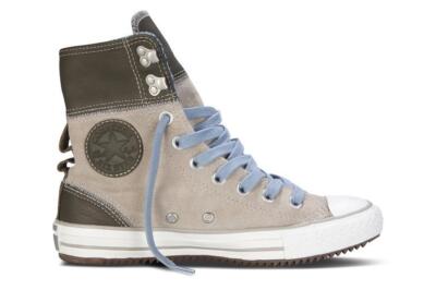 Converse ELSIE Rolldown Grey Suede Boots Shoes Knit Lining Hook
