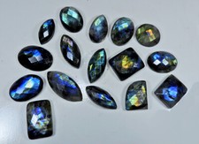 NATURAL MULTI LABRADORITE CHECKER CUT MIX CABOCHON GEMSTONE WHOLESALE LOT Ty441