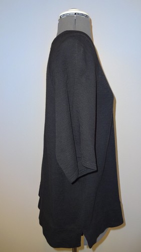 Eileen Fisher Black Organic Cotton Knit Box Top Sweater M Medium EUC - Picture 8 of 11