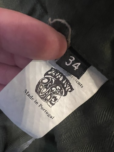 PANTALONI CARGO MANGIA POLVERE militari larghi gamba larga verde taglia 34 - Foto 5 di 9