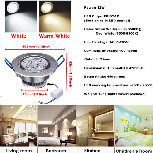 LED Downlight Built-in Ceiling Light Recessed Spotlight Dimmable 12W 15W 27W 36W - Picture 14 of 23
