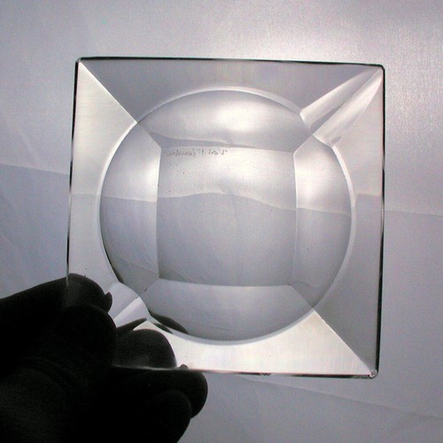 Val St Lambert Signed (Plain Clear) 3 1/2" SQUARE ASHTRAY Exc - Picture 4 of 4