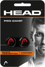 Pro Damp Vibration Dampener for Tennis Racquets, 2 per Pack, Black/Red Color